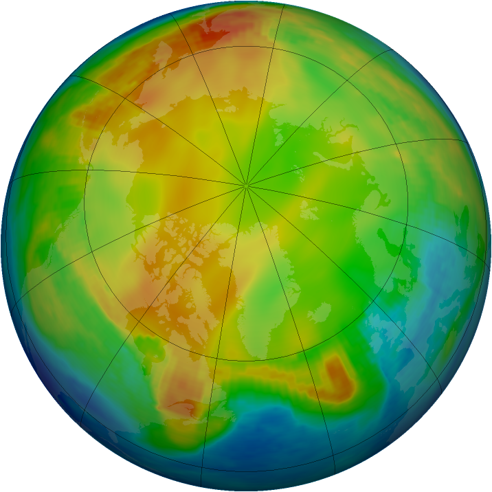 Arctic ozone map for 30 December 1987